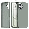 GONEZ Magnetic for iPhone 16 Case, Silicone Cover Calke Green