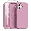 GONEZ Magnetic for iPhone 16 Case, Silicone Cover Blackcurrant