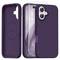 GONEZ Magnetic for iPhone 16 Case, Silicone Cover Deep Purple