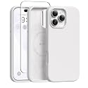 GONEZ Magnetic for iPhone 16 Pro Case, Silicone Cover White
