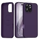 GONEZ Magnetic for iPhone 16 Pro Case, Silicone Cover Deep Purple