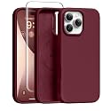 GONEZ Magnetic for iPhone 16 Pro Case, [Compatible with MagSafe] Anti-Scratch Microfiber Lining &amp; Screen Protector, Silicone Camera Control, Shockproof Slim Phone Cover 6.3 inch, Maroon