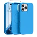 GONEZ Magnetic for iPhone 16 Pro Case, Silicone Cover Wave Blue