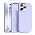 GONEZ Magnetic for iPhone 16 Pro Case, Silicone Cover Lilac