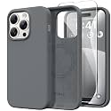 GONEZ Magnetic for iPhone 14 Pro Case, Silicone Cover Dark Grey