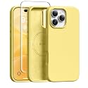 GONEZ Magnetic for iPhone 16 Pro Case, Silicone Cover Buttercream Yellow