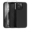 GONEZ Magnetic for iPhone 16 Pro Case, Silicone Cover Black