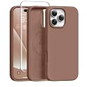 GONEZ Magnetic for iPhone 16 Pro Max Case, Silicone Cover Brown