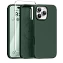 GONEZ Magnetic for iPhone 16 Pro Max Case, [Compatible with MagSafe] Anti-Scratch Microfiber Lining &amp; Screen Protector, Silicone Camera Control, Shockproof Slim Phone Cover 6.9 inch, Army Green