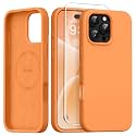 GONEZ Magnetic for iPhone 16 Pro Max Case, Silicone Cover Orange