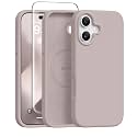 GONEZ Magnetic for iPhone 17 Case, Silicone Cover Light Taro