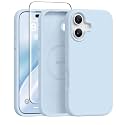 GONEZ Magnetic for iPhone 17 Case, Silicone Cover Blue