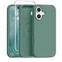 GONEZ Magnetic for iPhone 17 Case, Silicone Cover Midnight Green