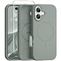 GONEZ Magnetic for iPhone 17 Case, Silicone Cover Calke Green