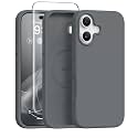 GONEZ Magnetic for iPhone 17 Case, Silicone Cover Dark Grey
