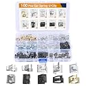 GOOACC 100Pcs 10 Sizes Metal Trim Clip Spring Moulding Clip Universal Auto Body Fastener Clip Compatible with GTI, Jetta, Passat, Phaeton, VW Audi 4A0-867-276A