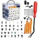 GOOACC 1115Pcs Car Push Retainer Clips &amp; Auto Fasteners Assortment-32 Most Popular Sizes Nylon Bumper Fender Rivets with 10 Cable Ties &amp;Fasteners Remover for GM Ford Toyota Honda Chrysler (Pack of 12)