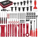 GOOACC 330Pcs Trim Removal Tool, Auto Push Pin Bumper Retainer Clip Set Fastener Terminal Remover Tool Adhesive Cable Clips Pry Kit Car Panel Radio Removal Auto Clip Pliers, Red