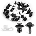 GOOACC 60Pcs Fender Liner Bumper Cover Splash Shield Hex Head Screw with Nylon U Nuts Push Bumper Fastener Rivet Clips for Fastening Front on Mazda 2, 5, 6, CX-5, CX-7 &amp; CX-9 2014 – 2010