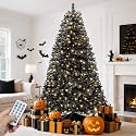 GOOBED 6ft Prelit Black Christmas Tree with Remote & 11 Light-Modes