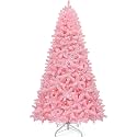 GOOBED 6ft Prelit Pink Artificial Christmas Tree w/250 Warm White Lights