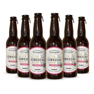 the good bug kombucha fermented tea  1 bn cfu live cultures  gut friendly gluten free immunity booster  antioxidant and hydration  apple cinnamon pack of 6  300 ml