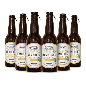 the good bug kombucha fermented tea  1 bn cfu live cultures  gut friendly gluten free immunity booster  antioxidant and hydration  pineapple basil  pack of 6  300 ml