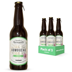 the good bug kombucha  original  fermented tea  1 bn cfu live cultures  gut friendly  gluten free  immunity booster  antioxidant and hydration  pack of 3  300 ml