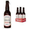 The Good Bug Kombucha | Strawberry Ginger | Fermented Tea | 1 Bn. CFU Live Cultures | Gut Friendly | Gluten free | Immunity Booster | Antioxidant and Hydration | Pack of 3 | 300 Ml