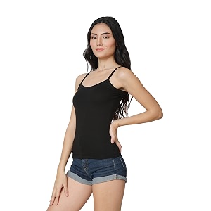 Good Connection Womens Spaghetti Straps Plain Cotton