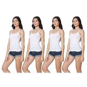 Good Connection Womens Spaghetti Straps Plain Cotton