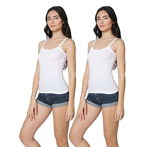 Good Connection Womens Spaghetti Straps Plain Cotton