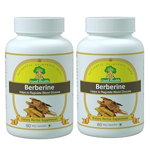 good health berberine natural extracts - 500mg x 60 veg capsules - dietary herbal supplement by sushrut ayurved industries pack of 2