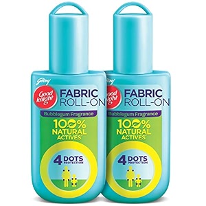 good knight natural mosquito repellent fabric roll on - 8ml each pack of 2 fragrance - bubblegum