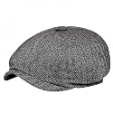 Goodern Goodern 1 Pack Men's Cotton Flat Cap Ivy Gatsby Newsboy Hat, Breathable Hat Beret Cap Cabbie Caps for Men Women, grey, Dark Grey, One Size