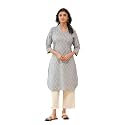 GOODHAND Women Cotton Block Printed Kurta Straight