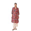 GOODHAND Women Cotton Block Printed Kurta Straight