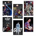 Goodi Cart Lionel Messi Poster Set of 6 | Unframed 8 x 12 Inch Football Wall Art Prints on 300 GSM Paper | Aesthetic Soccer Wall Posters for Bedroom, Hostel, Living Room & Office Décor