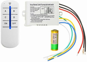 goodsbazaar abcd onoff 4 way wireless rf radio ir remote control switch for light  fan 10 a step dimmer white