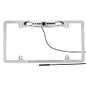 Backup HD Camera Frame License Plate Rear Night Vision Waterproof Compatible with Pioneer Car Radio AVH-120BT AVH-210EX AVH-2550NEX AVH-X490BS DMH-WT8600NEX DMH-100BT DMH-160BT Chrome