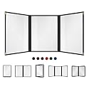 Goodsmart Restaurant Menu Covers – 25 Pack Black 6-View Trifold 8.5" x 11", Side-Loading Vinyl &amp; Plastic Menu Holders, Clear Menu Sleeves, Leather-Style Café Covers with Gold Corners