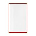 Goodsmart Restaurant Menu Covers – 25 Pack Red 2-View, Top-Loading Menu Holders, Vinyl &amp; Plastic Café Menu Covers, Clear Menu Sleeves, Fits 8.5" x 14", Leather-Style Design, Gold Corners