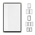 Goodsmart Restaurant Menu Covers – 25 Pack Black 2-View, Top-Loading Menu Holders, Vinyl &amp; Plastic Café Menu Covers, Clear Menu Sleeves, Fits 11" x 17" &amp; 8.5" x 11", Gold Corners