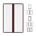 Goodsmart Restaurant Menu Covers - 25 Pack Burgundy 2 Pages / 4 Views 4.25" x 14", Top-Loading Vinyl Menu Holders with Clear Sleeves, Double-Stitched Edge, Leather-Style Café Covers with Gold Corners