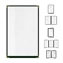 Goodsmart Restaurant Menu Covers – 25 Pack Green 2-View, Top-Loading Menu Holders, Vinyl & Plastic Café Menu Covers, Clear Menu Sleeves, Fits 8.5" x 14", Leather-Style Design, Gold Corners