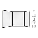 Goodsmart Restaurant Menu Covers – 25 Pack Black Trifold 6-View, Side-Loading Menu Holders, Vinyl &amp; Plastic Café Menu Covers, Clear Menu Sleeves, Fits 8.5" x 11" &amp; 4.25" x 11", Gold Corners