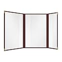 Goodsmart Restaurant Menu Covers – 25 Pack Burgundy 6 Views Trifold, Side-Loading Menu Holders, Vinyl &amp; Plastic Menu Covers, Clear Menu Sleeves, 8.5" x 14" &amp; 4.25" x 14", Café Style with Gold Corners