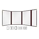 Goodsmart Restaurant Menu Covers – 25 Pack Burgundy Quadfold 8-View, Side-Loading Menu Holders, Vinyl &amp; Plastic Café Menu Covers, Clear Menu Sleeves, Fits 8.5" x 11" &amp; 4.25" x 11", Gold Corners