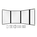 Goodsmart Restaurant Menu Covers – 25 Pack Black Quadfold 8-View, Side-Loading Menu Holders, Vinyl &amp; Plastic Café Menu Covers, Clear Menu Sleeves, Fits 8.5" x 11" &amp; 4.25" x 11", Gold Corners