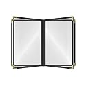 Goodsmart Restaurant Menu Covers - 25 Pack Black 8.5" x 11", 4-Page/8-View, Side-Loading Vinyl Menu Holders with Clear Sleeves, Double-Stitched, Leather-Style Café Covers, Morning Menu Homeschool